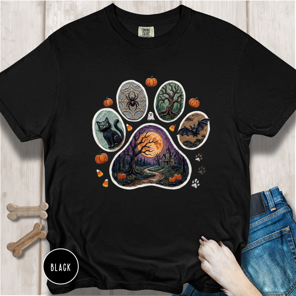 Haunted Trails Dog Paw T-Shirt
