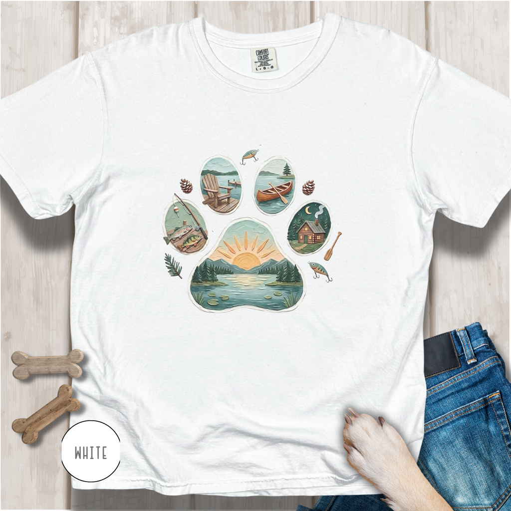 Lake Life Dog Paw T-Shirt
