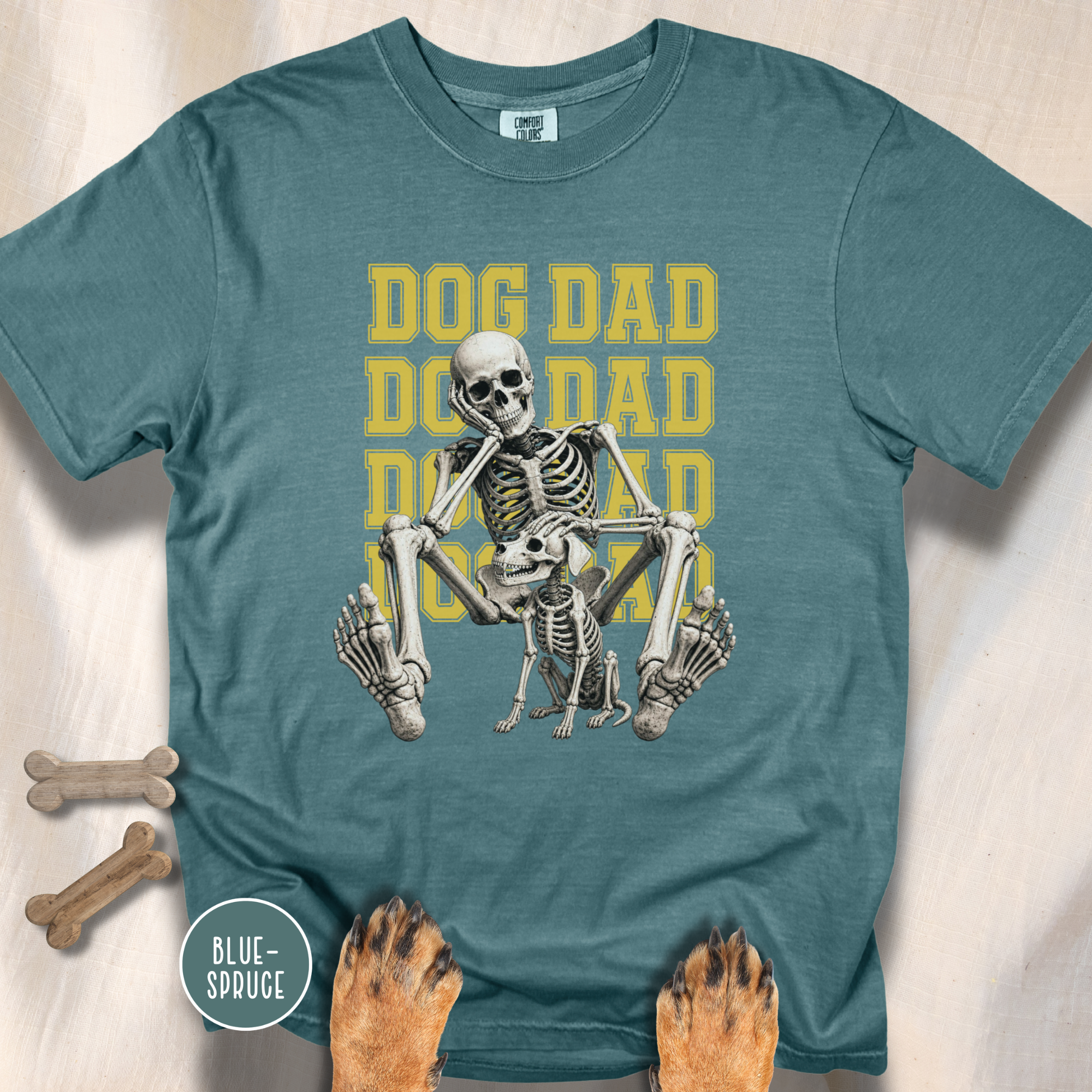 Dog Dad Skeleton Pets His Dog T-Shirt