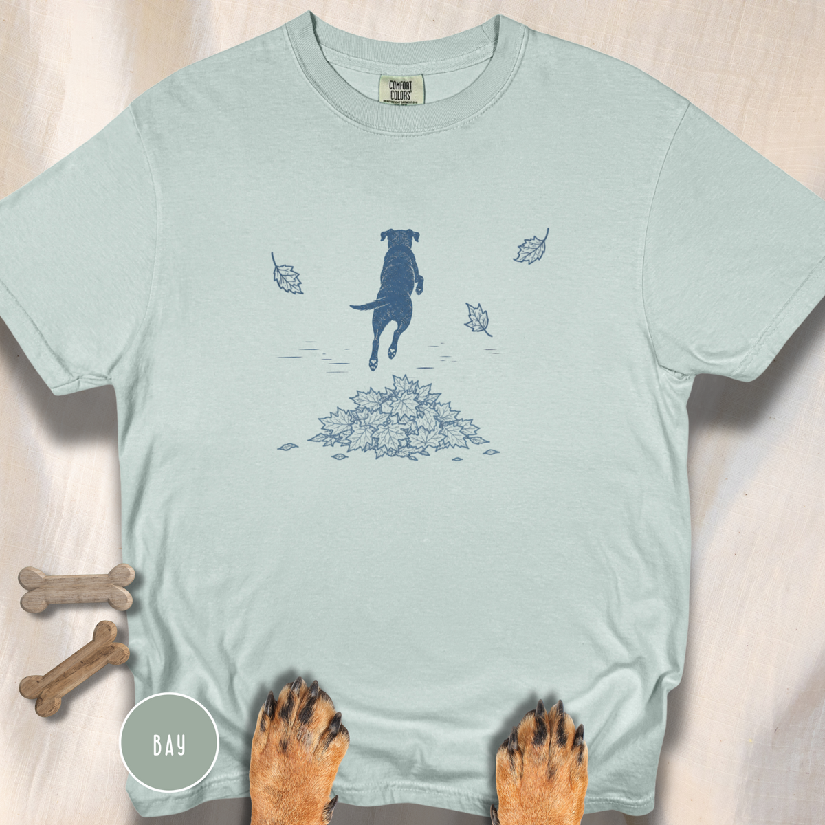 Leaf Pile Dog  T-Shirt