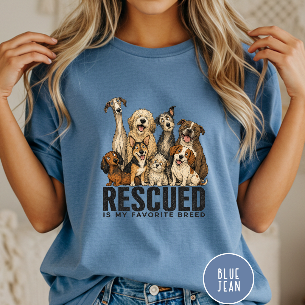 Rescued is My Favorite Breed Group Photo T-shirt