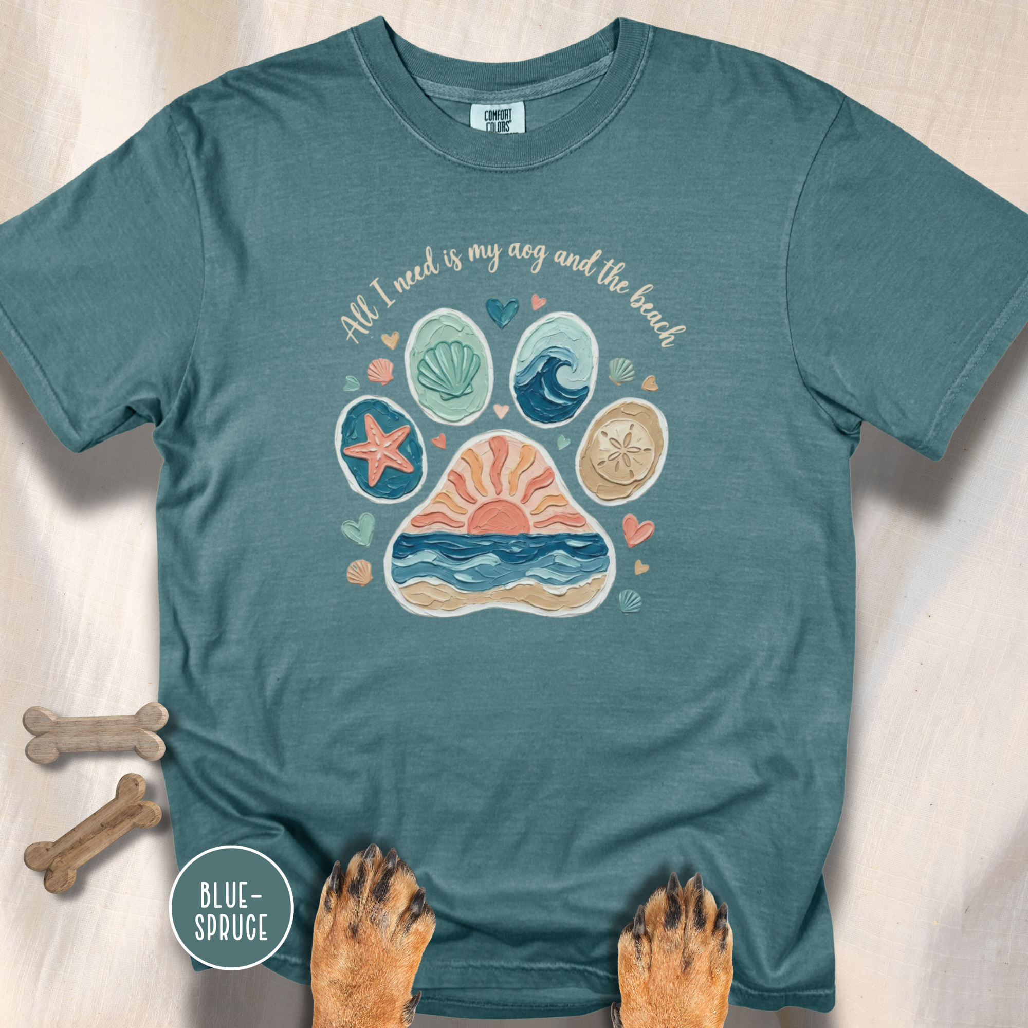 Coastal Dog Lover T-Shirt for Beach Loving Dog Moms