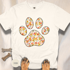 Fall Flowers Dog Paw T-shirt