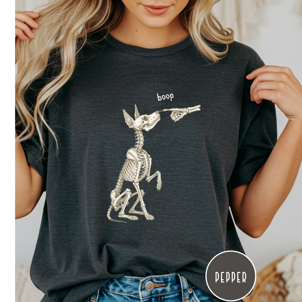 Skeleton Dog Boop  T-shirt