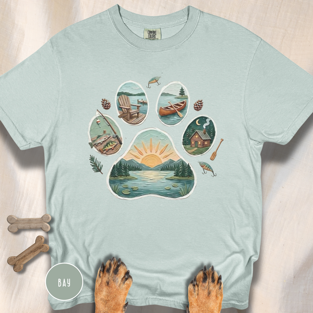Lake Life Dog Paw T-Shirt