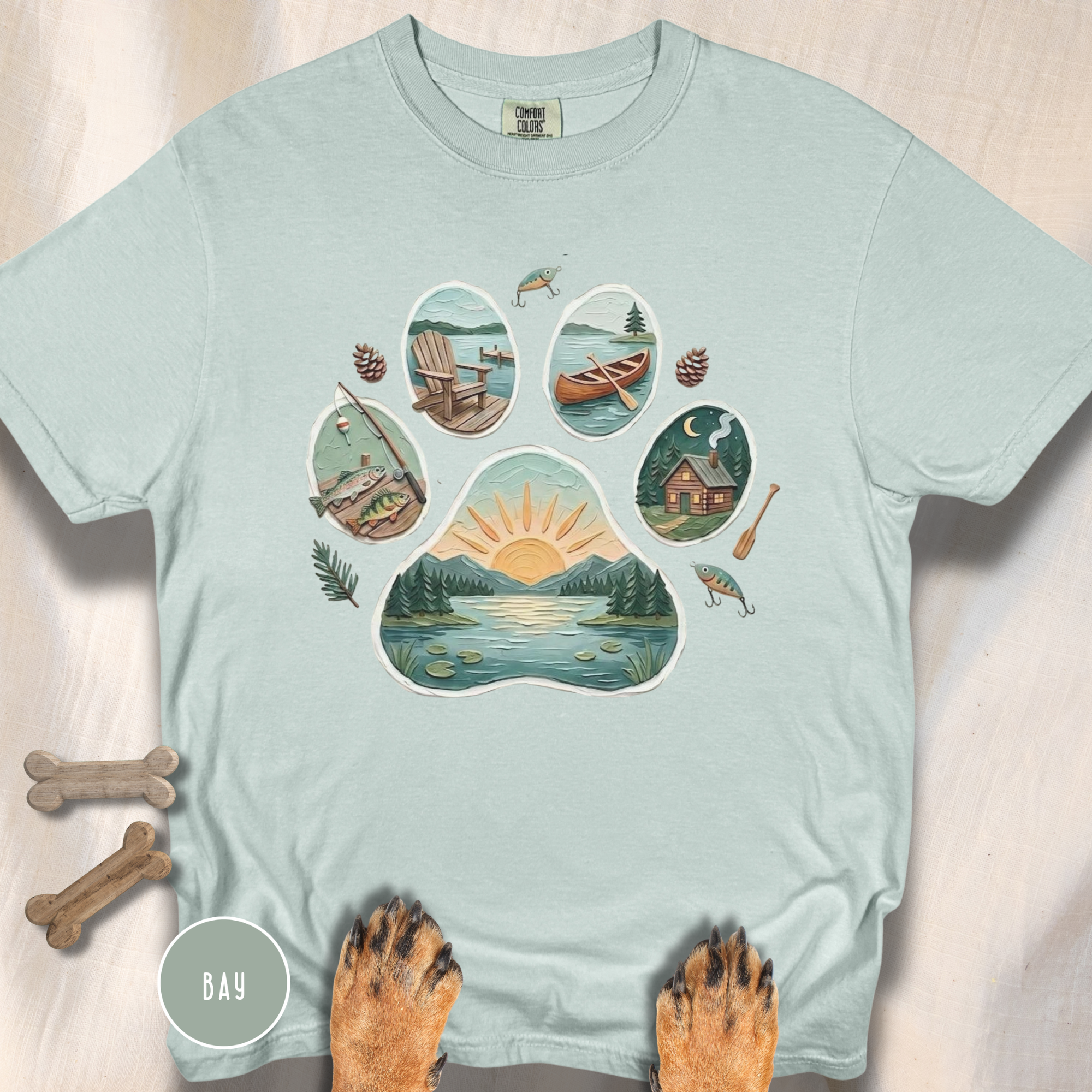 Lake Life Dog Paw T-Shirt