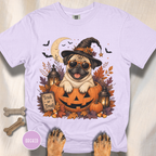 Pug in a Jack-o-Lantern T-shirt