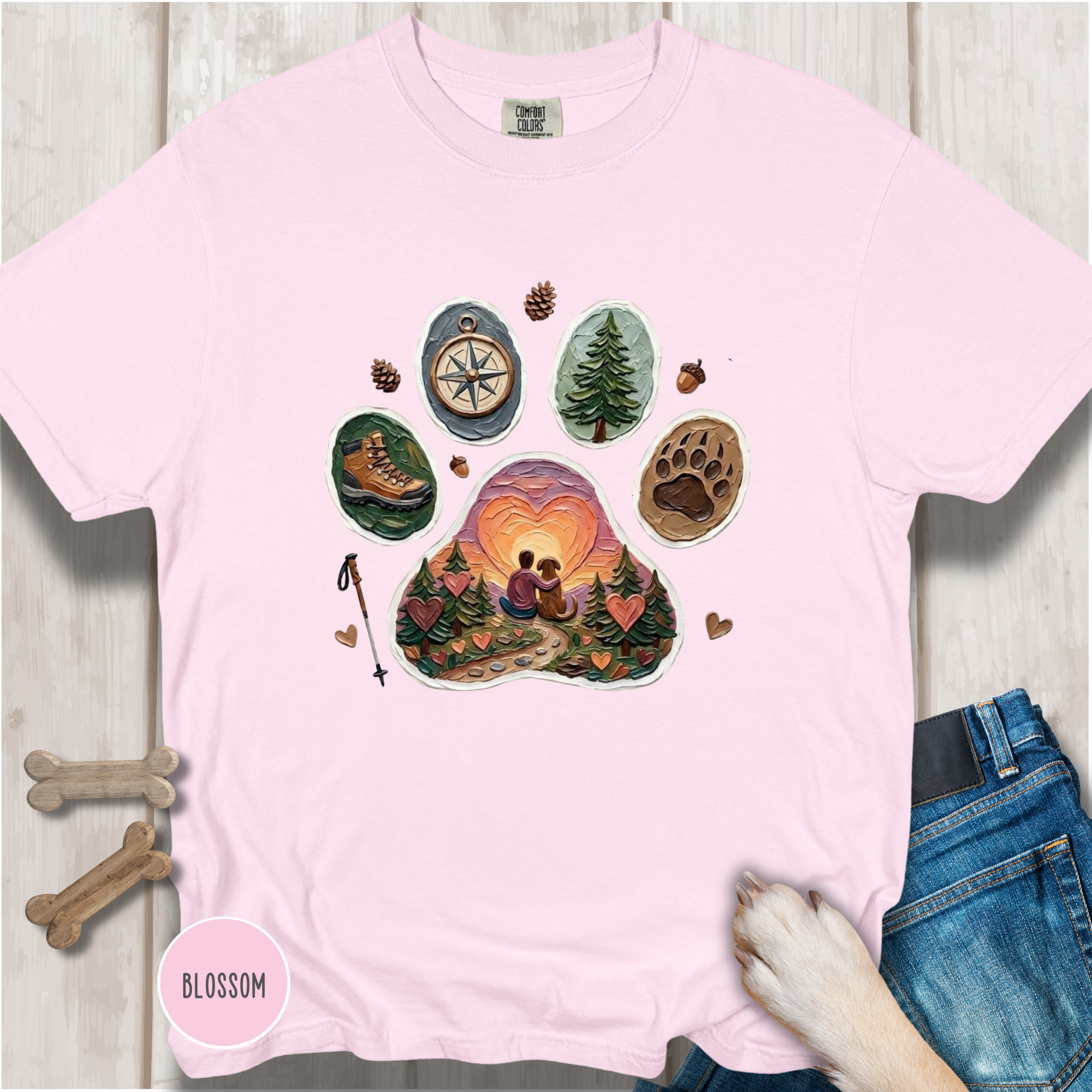 Adventure Buddy Dog Paw Comfort Colors T-Shirt