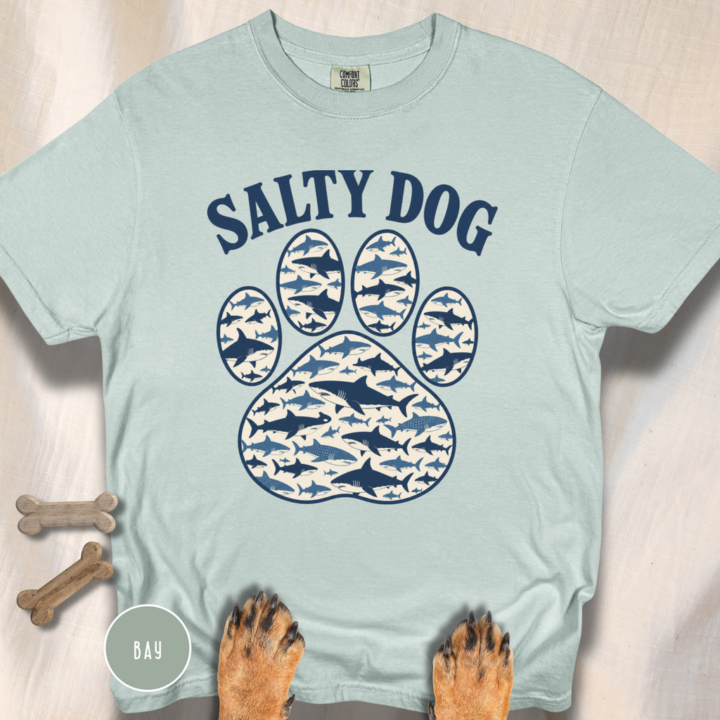 Salty Dog Shark Paw Print  T-shirt