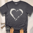 Brushstroke Heart Dog Paw T-Shirt
