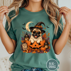 Pug in a Jack-o-Lantern T-shirt