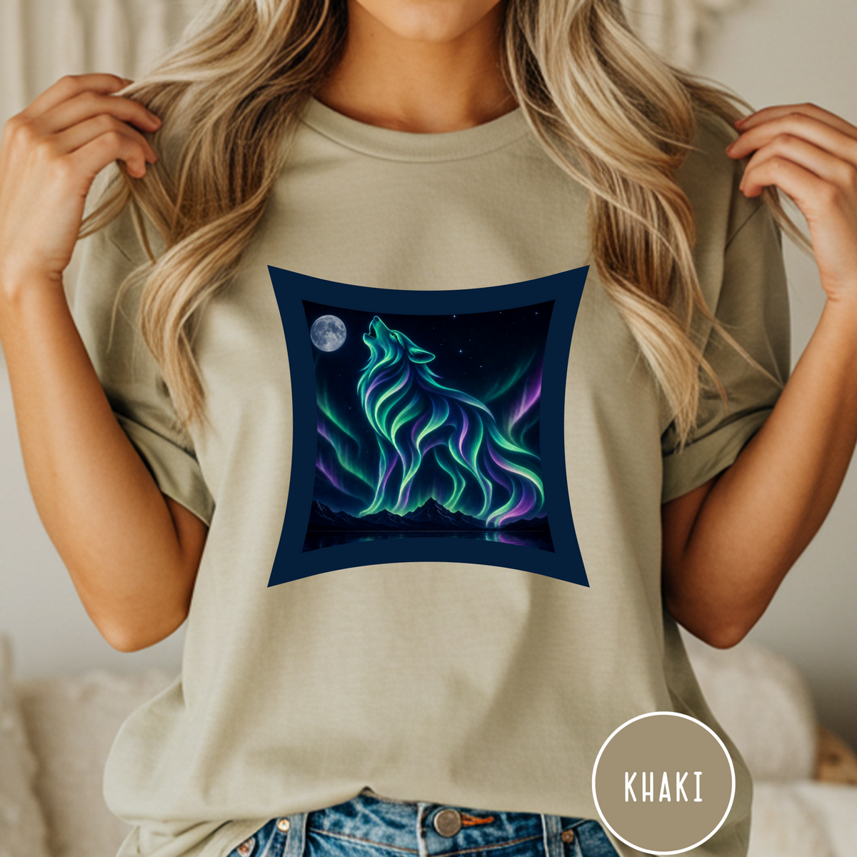 Aurora Borealis Wolf  T-Shirt