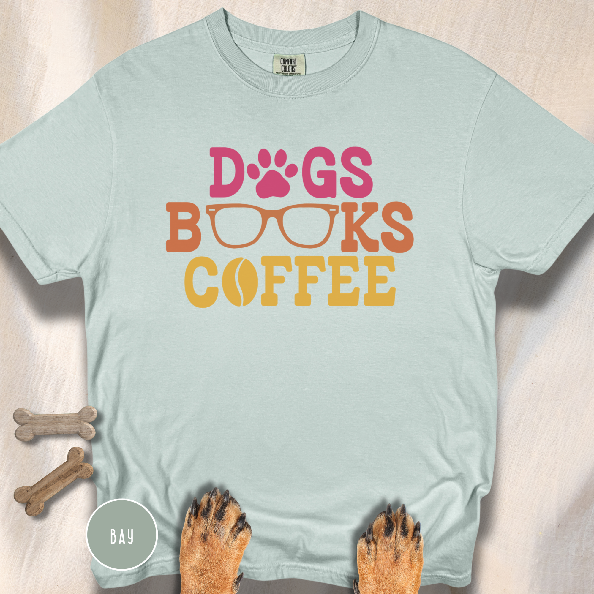 Dogs Books Coffee T-shirt
