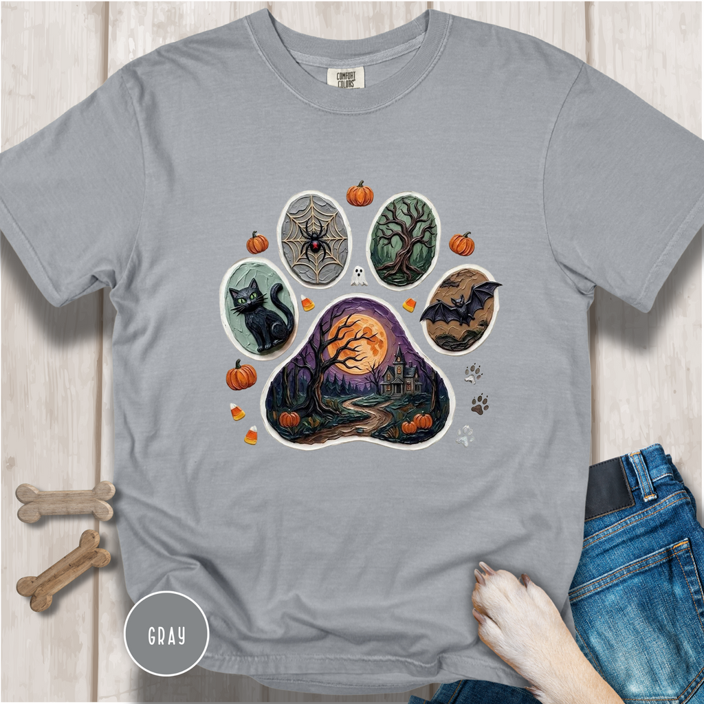 Haunted Trails Dog Paw T-Shirt
