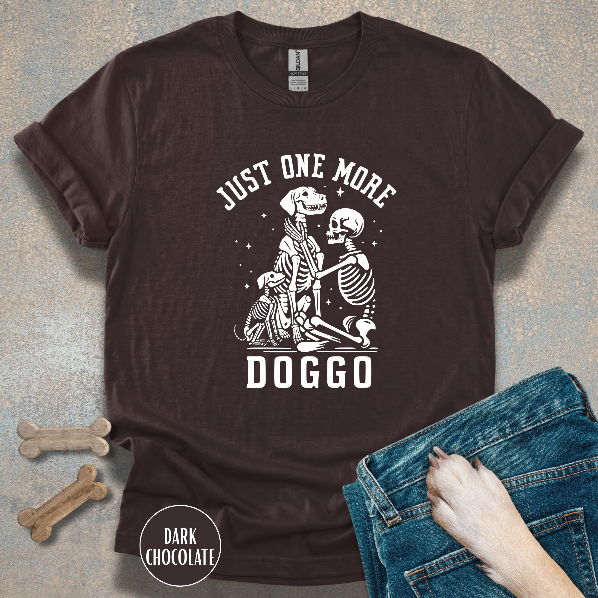 Just One More Doggo Adoption Shirt | Skeleton Rescue Dog Lover T-shirt
