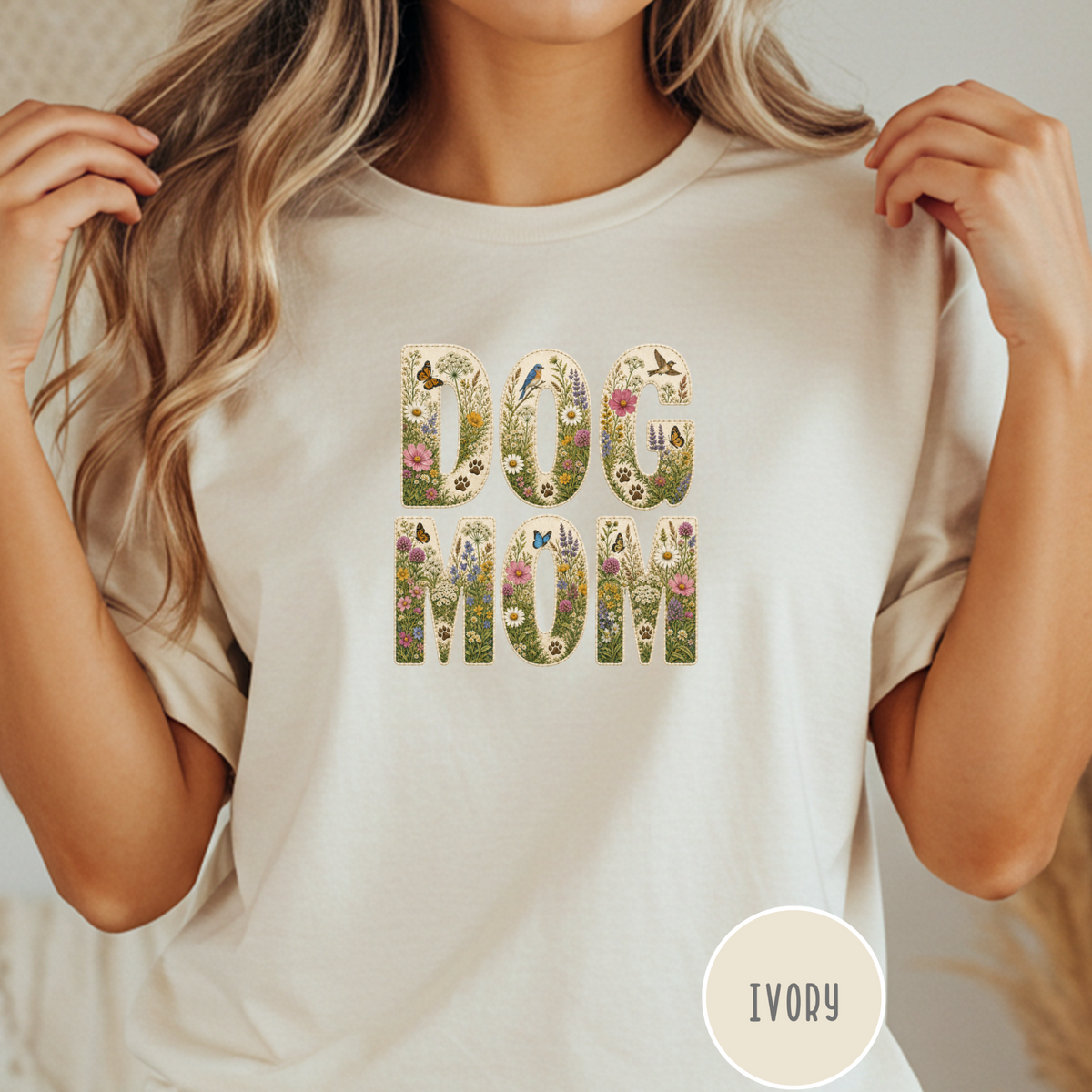 Wildflower Meadow Dog Mom T-shirt
