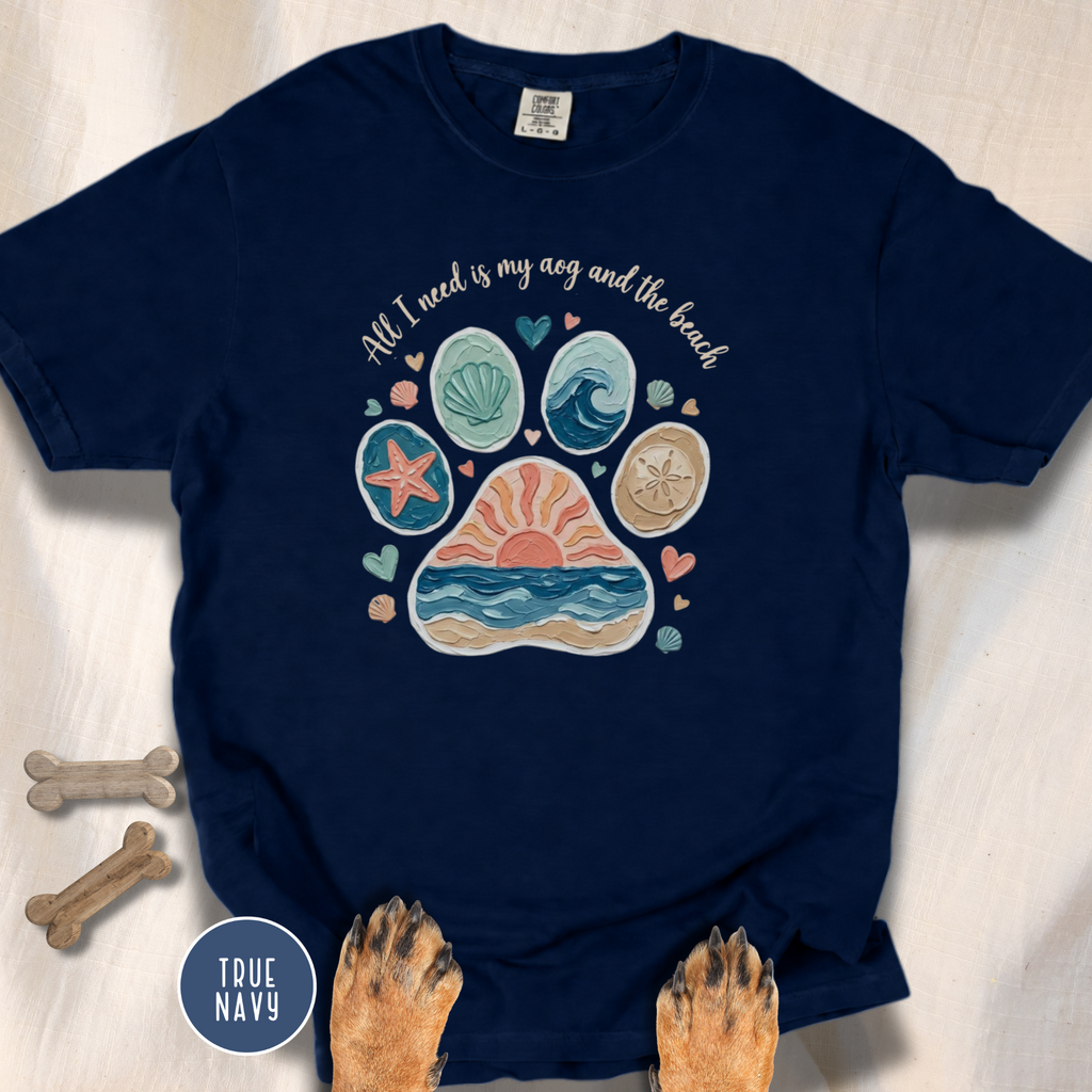 Coastal Dog Lover T-Shirt for Beach Loving Dog Moms