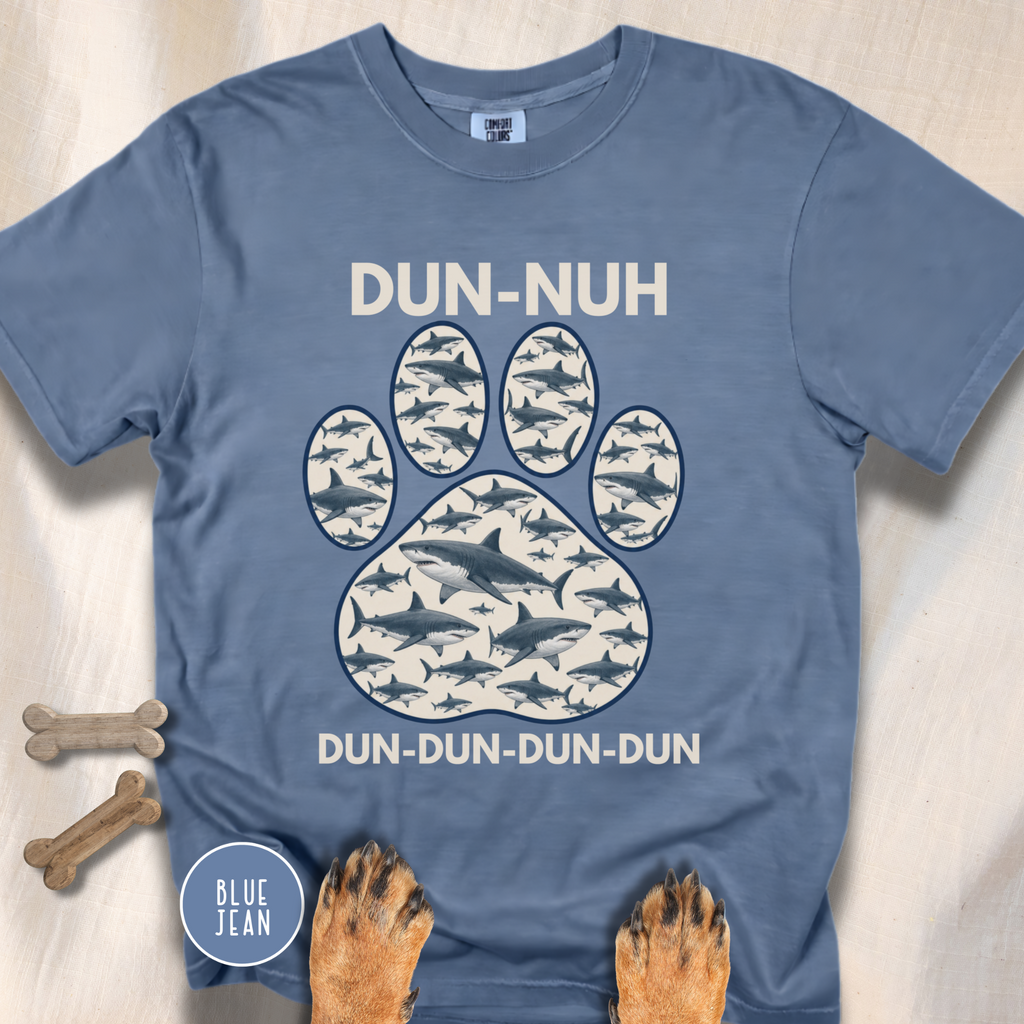 Shark Theme Song Paw Print T-shirt