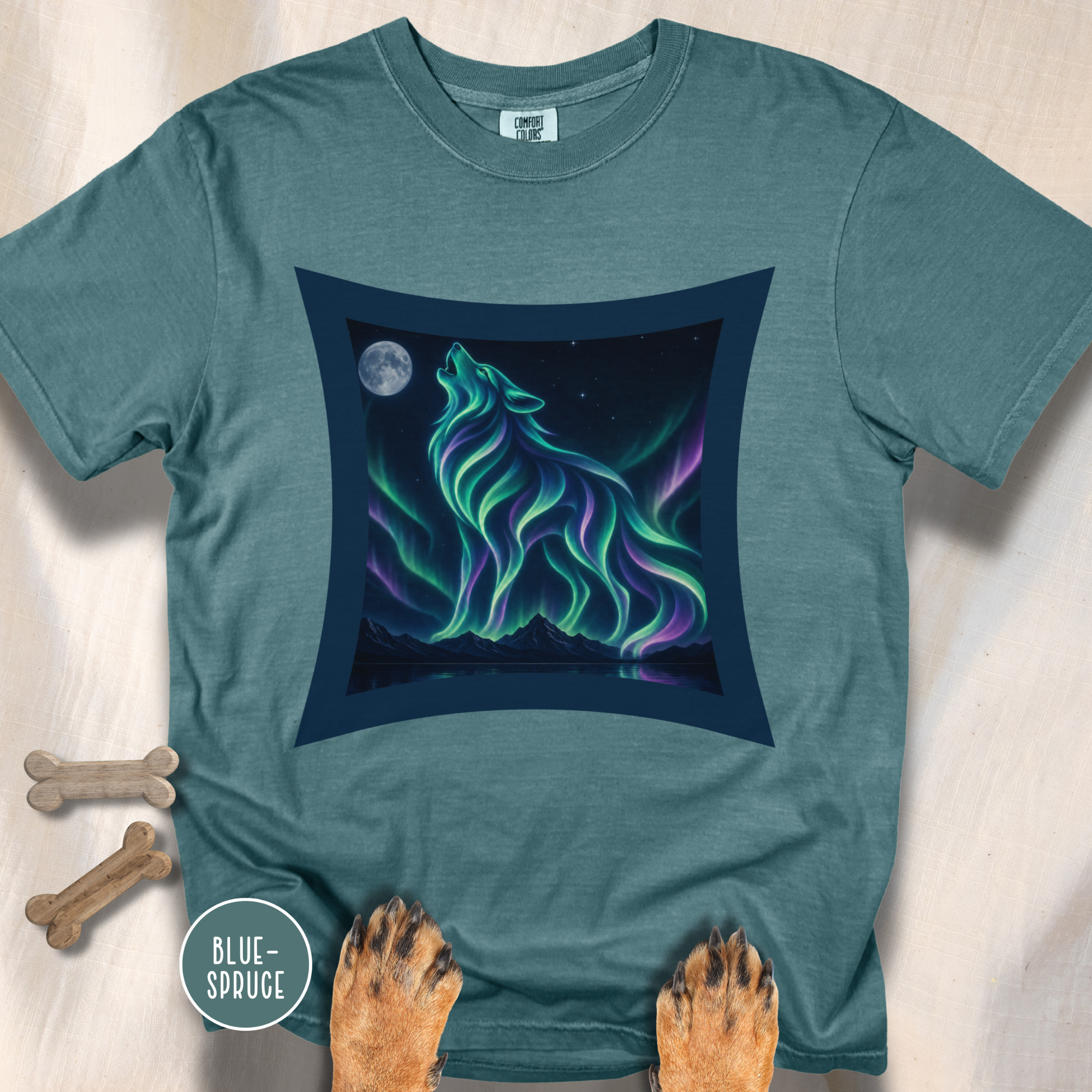 Aurora Borealis Wolf  T-Shirt