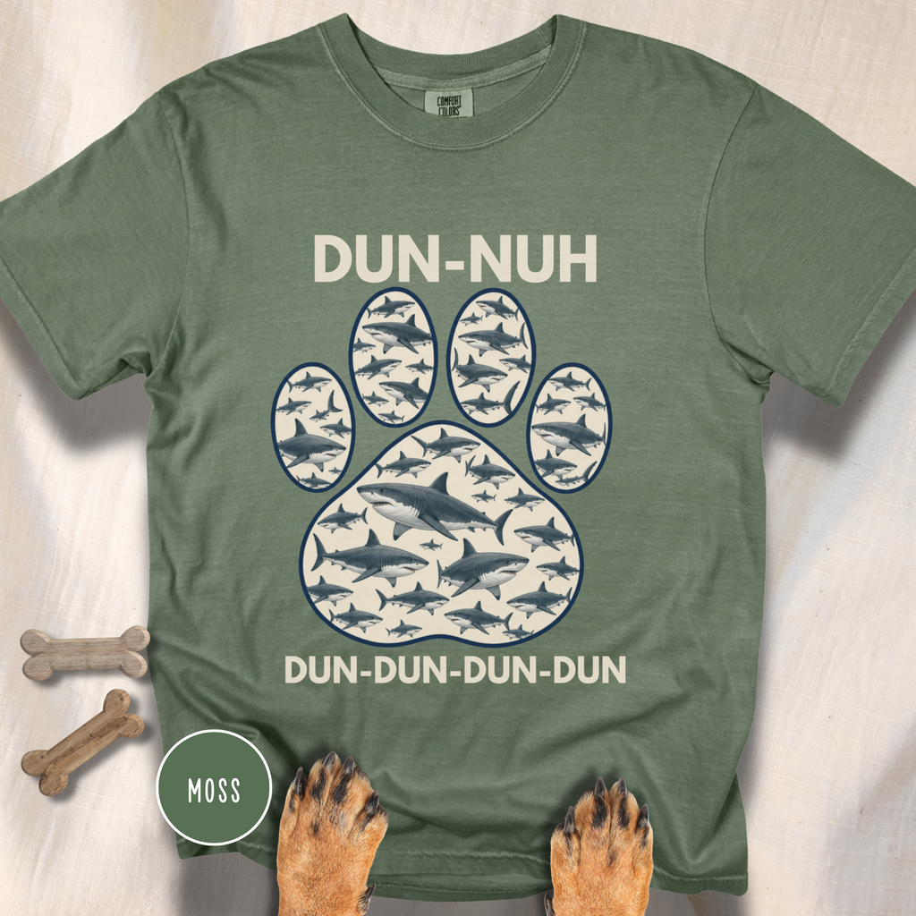 Shark Theme Song Paw Print T-shirt