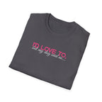 I'd Love To, But my Dog won't let me-pink white text- T-shirt