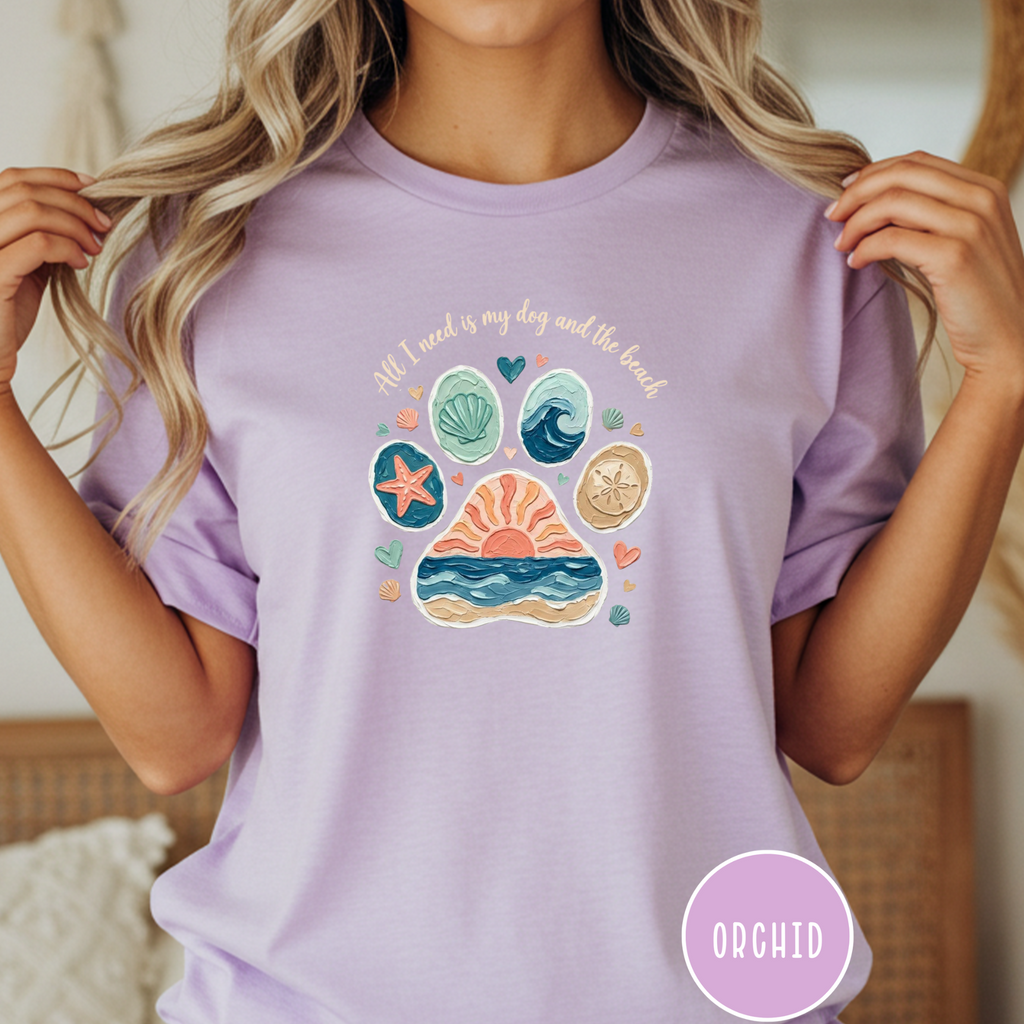 Coastal Dog Lover T-Shirt for Beach Loving Dog Moms