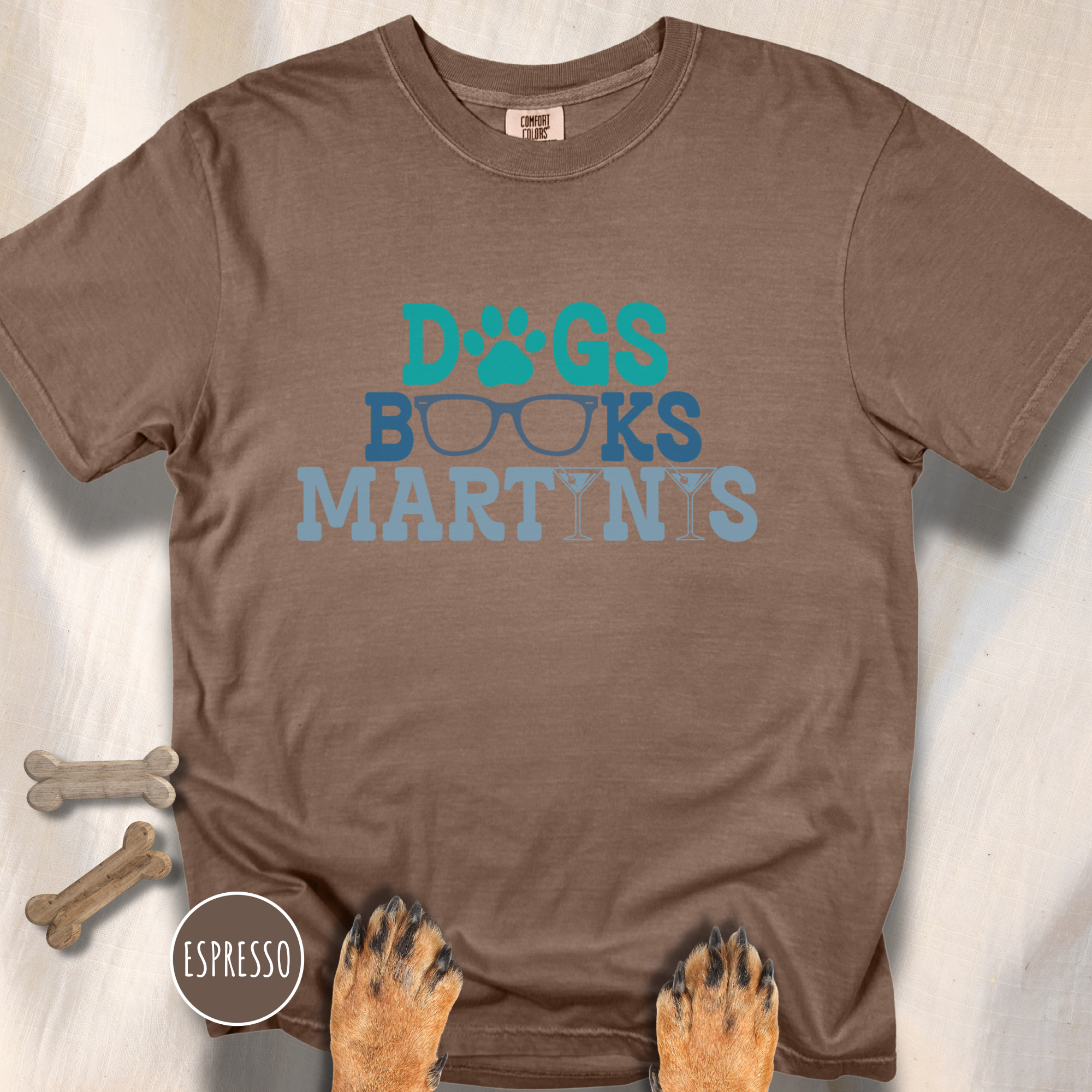Dogs Books Martinis T-shirt