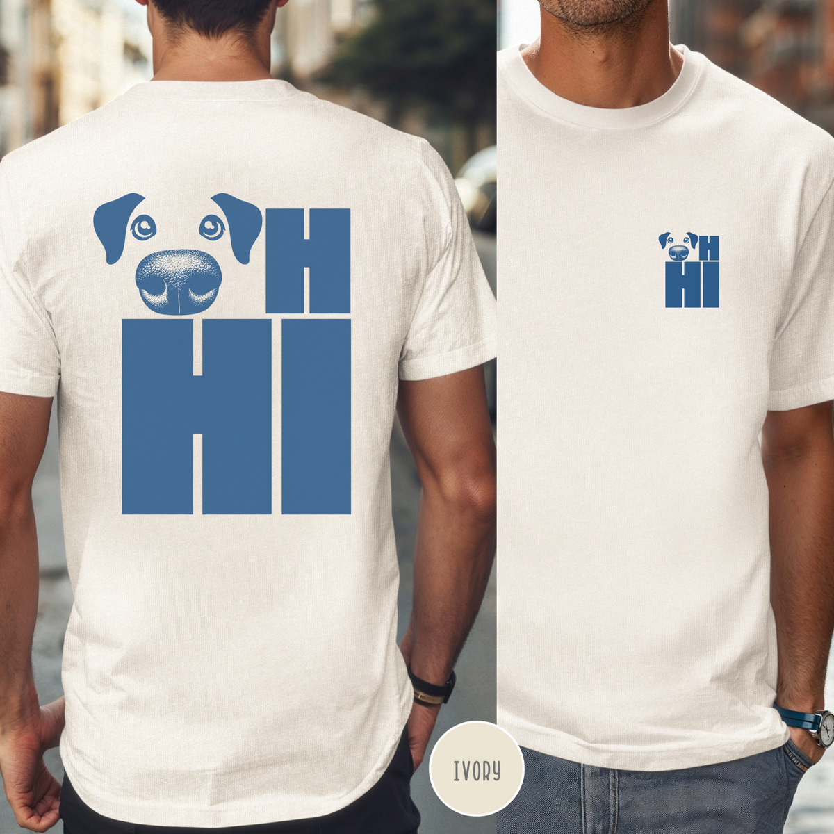 OH Hi Dog Nose Blue T-shirt
