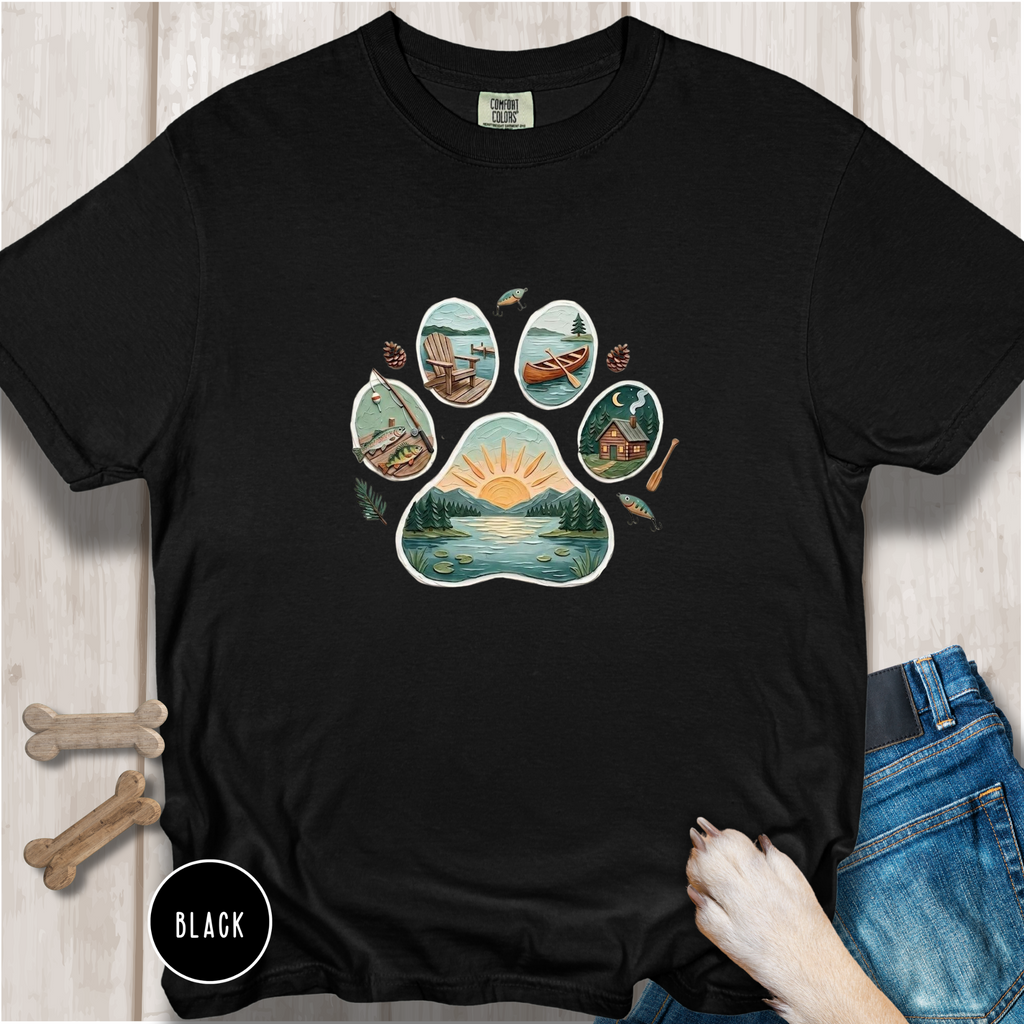 Lake Life Dog Paw T-Shirt
