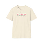 I'd Love To, But My dog won't let me- pink dark grey text- T-shirt
