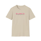 I'd Love To, But My dog won't let me- pink dark grey text- T-shirt