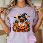 Pug in a Jack-o-Lantern T-shirt