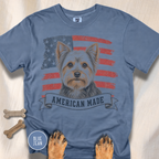 Yorkshire Terrier American Made USA flag T-shirt