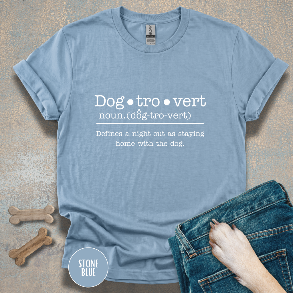 Dogtrovert Definition T-shirt. Prefers to socialize with dogs.