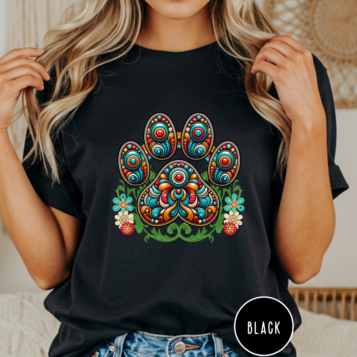 Groovy Mandela Paw Print T-shirt