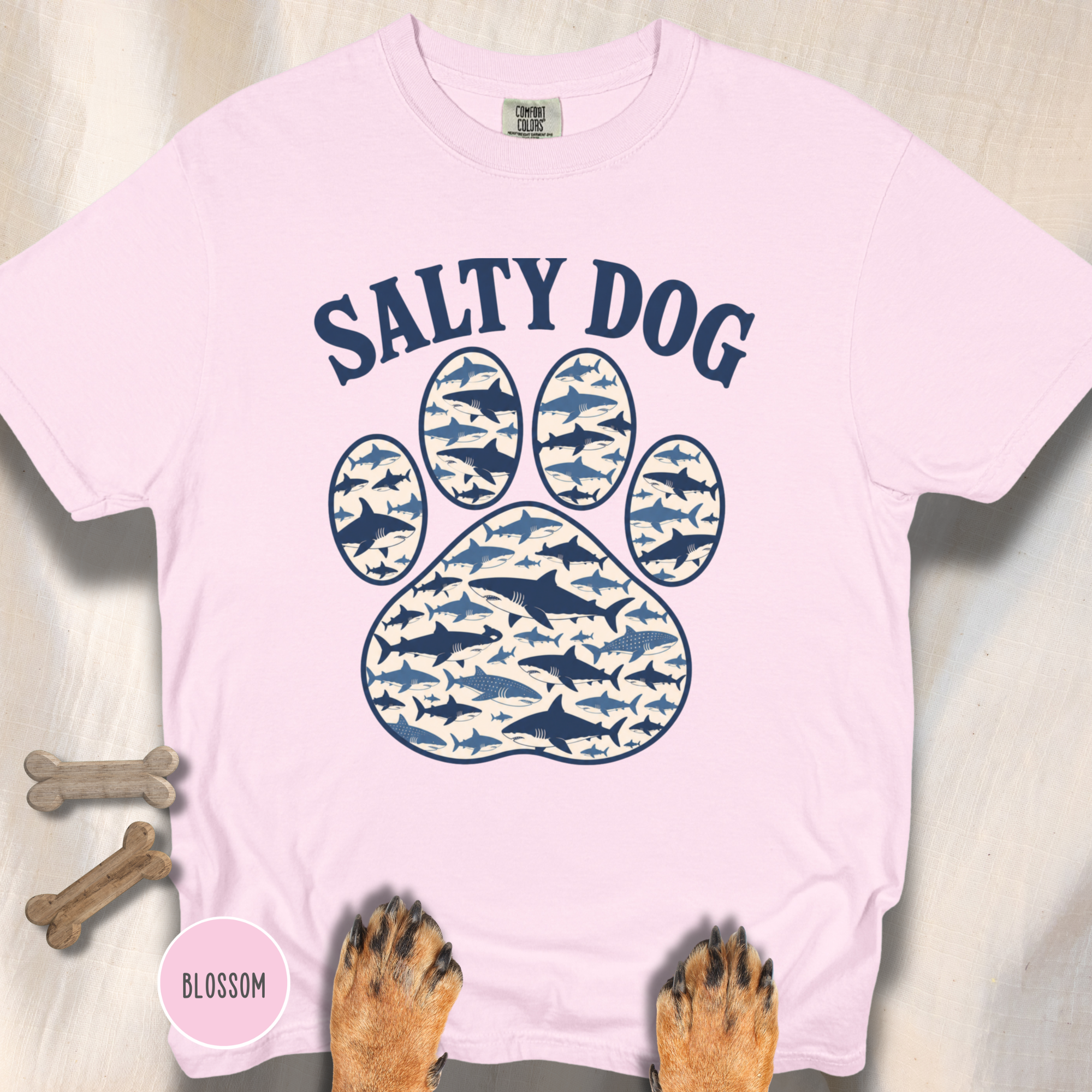 Salty Dog Shark Paw Print  T-shirt