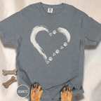 Brushstroke Heart Dog Paw T-Shirt