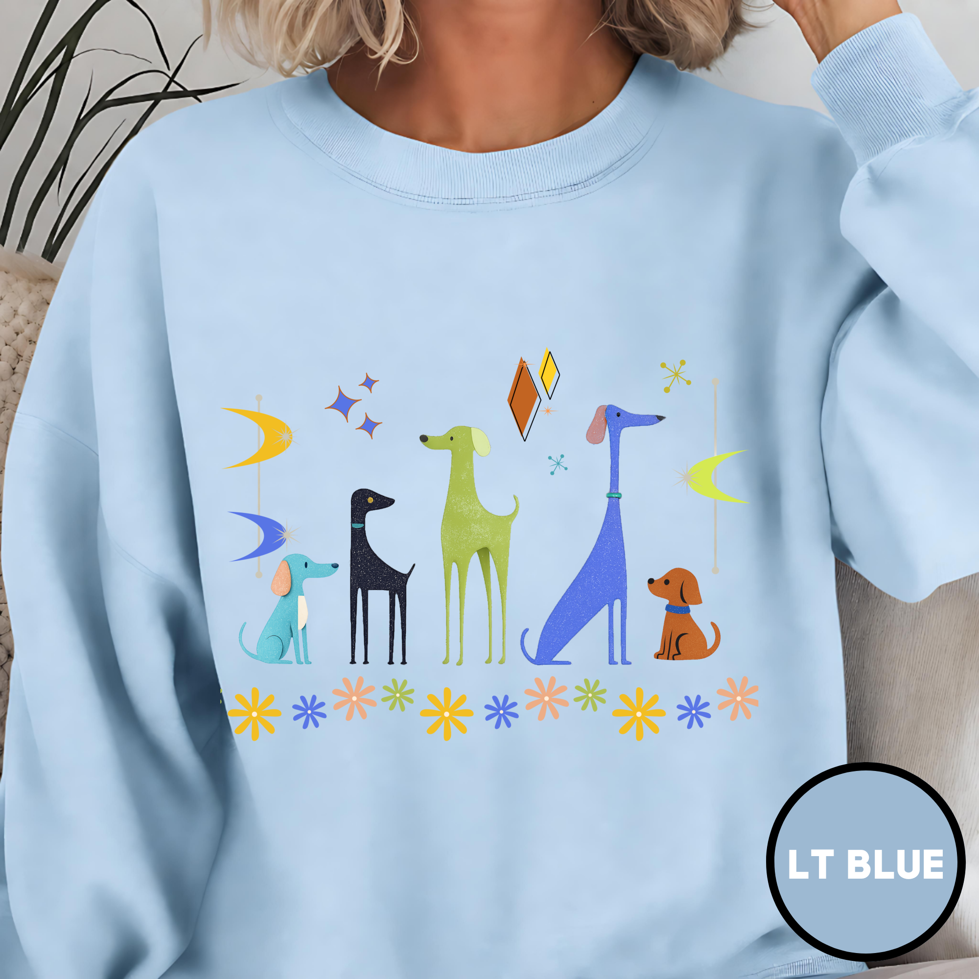 Retro Atomic Dogs Crewneck Sweatshirt