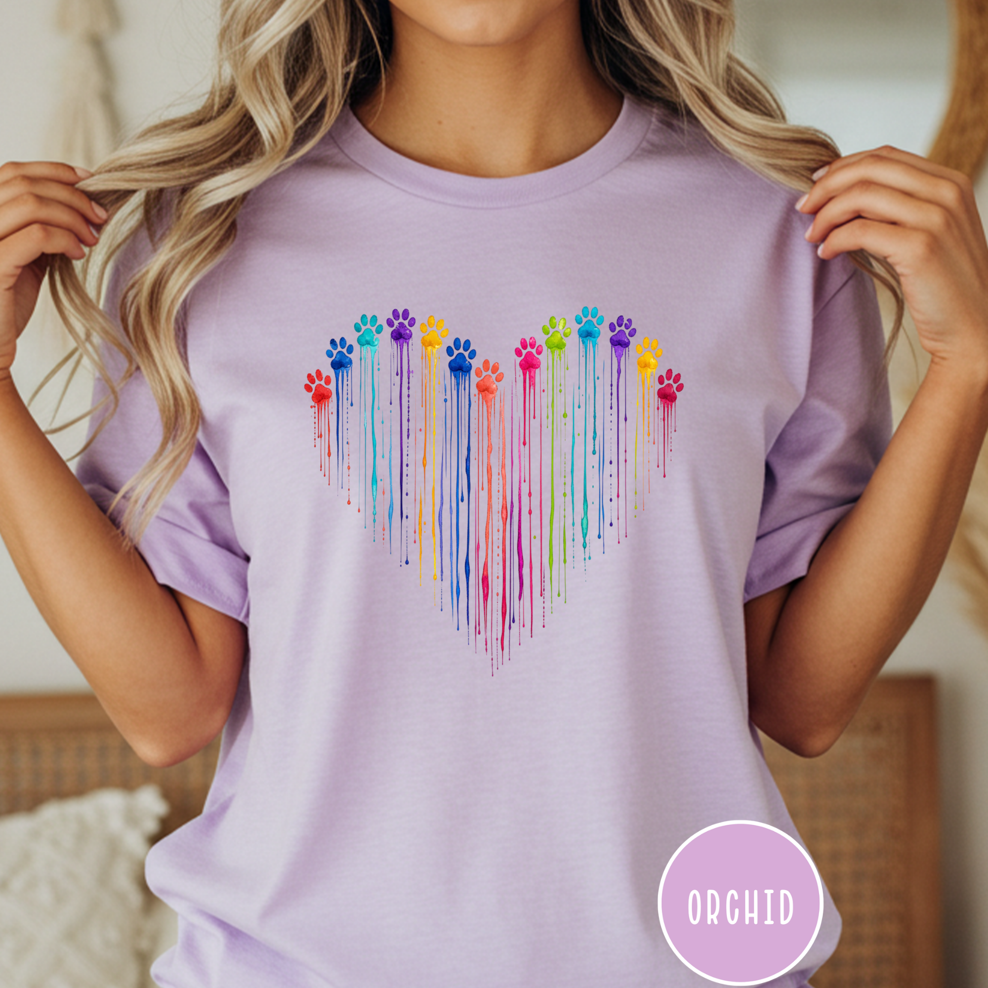 Paw Print Paint Heart T-shirt