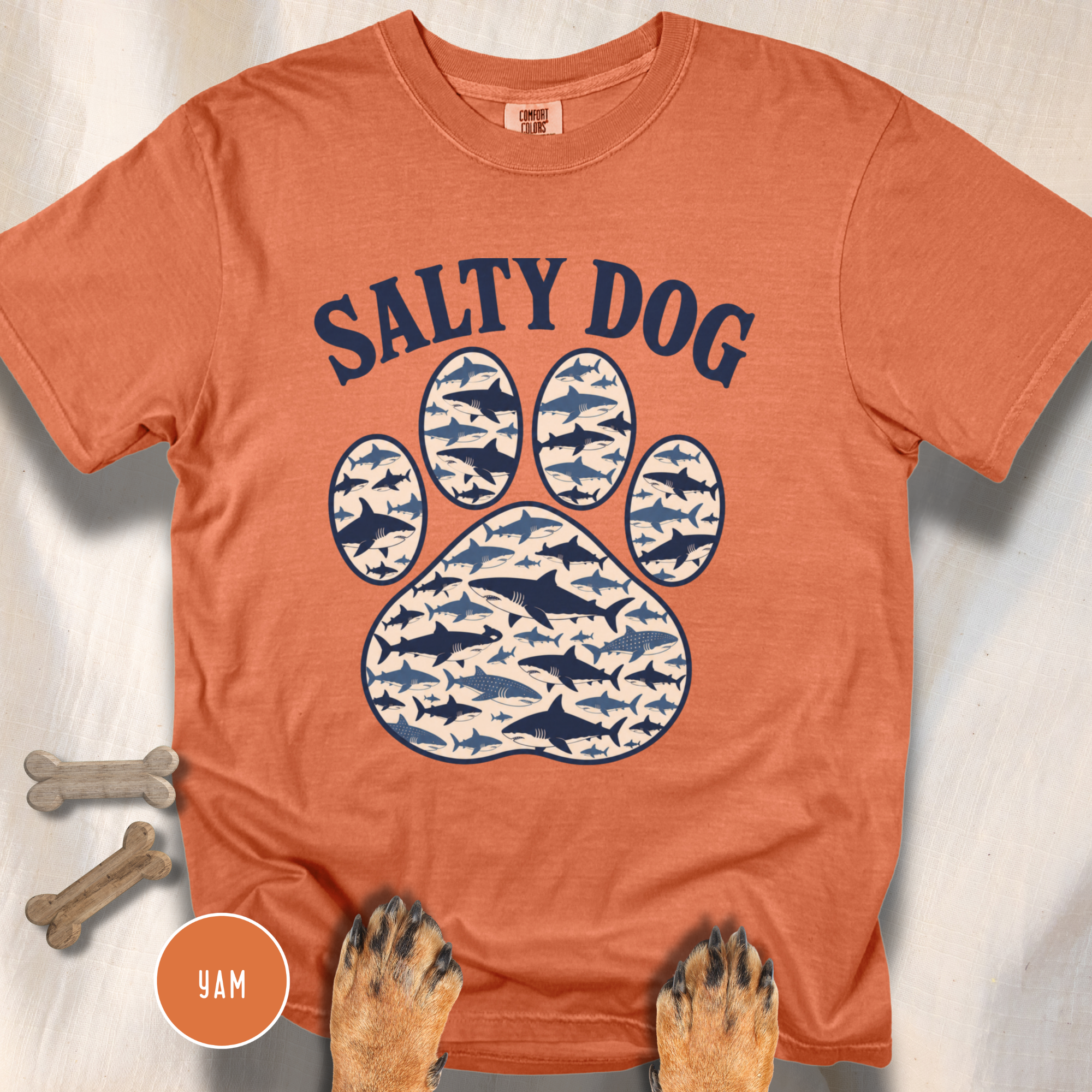 Salty Dog Shark Paw Print  T-shirt