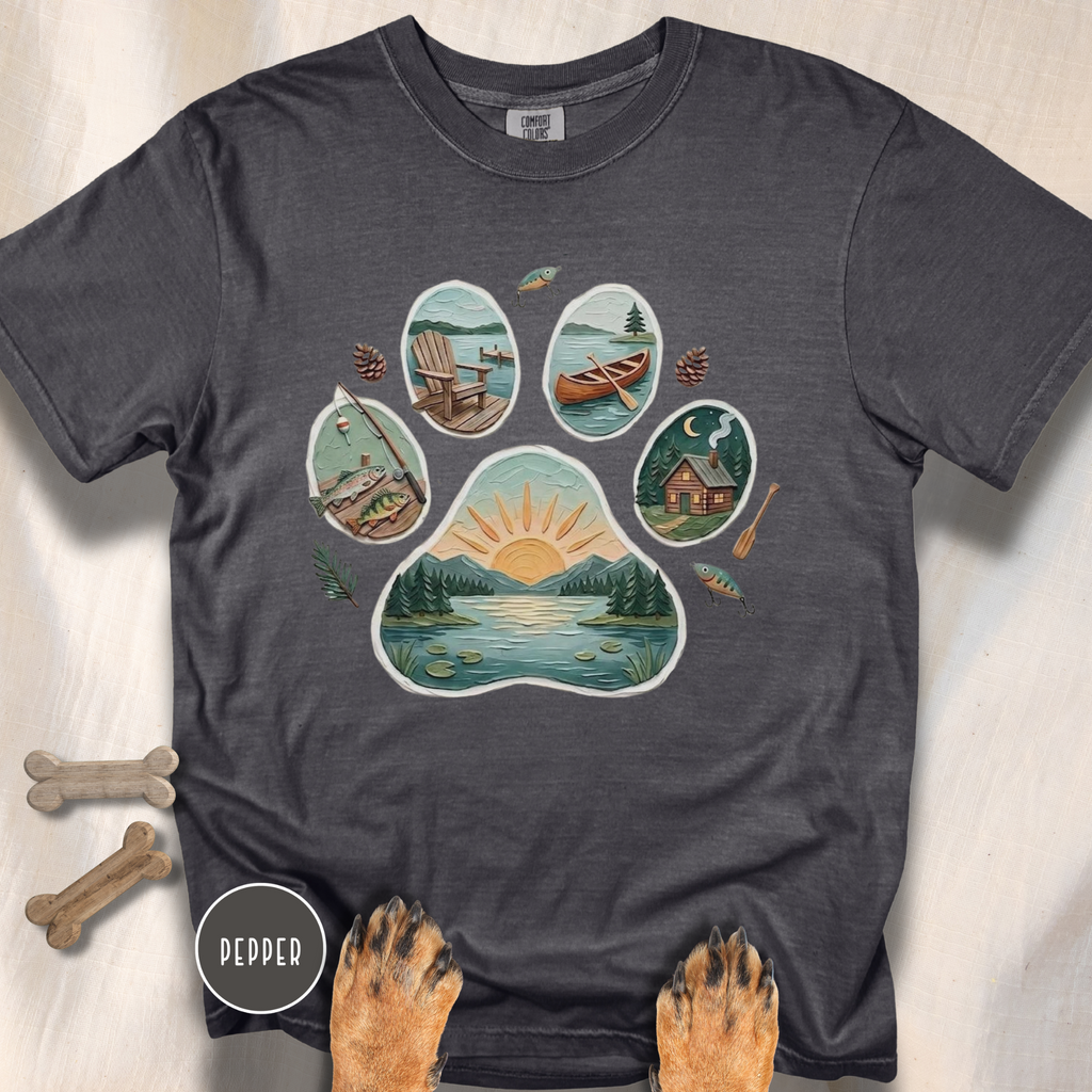 Lake Life Dog Paw T-Shirt