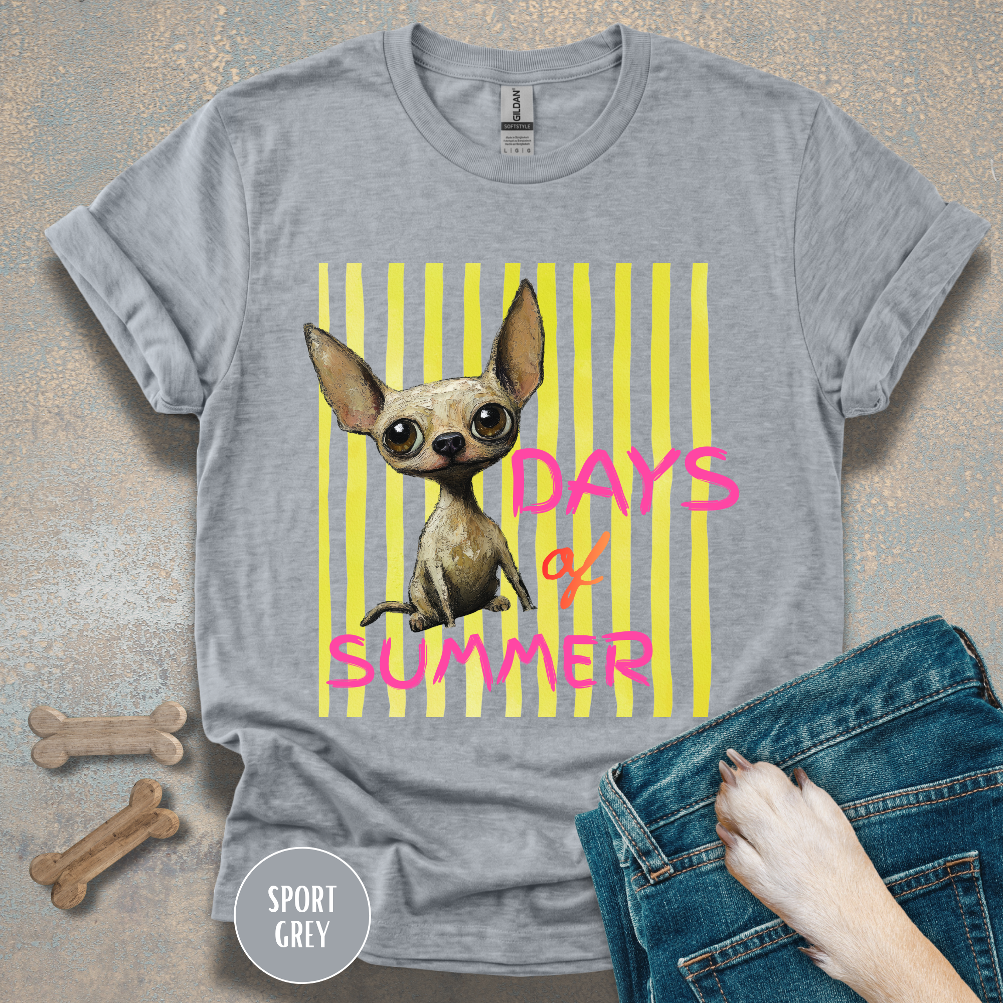 Dog Days of Summer Chihuahua Graphic T-Shirt