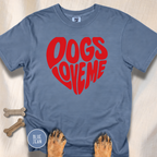Dogs Love Me | Heart (Red or Pink) T-Shirt