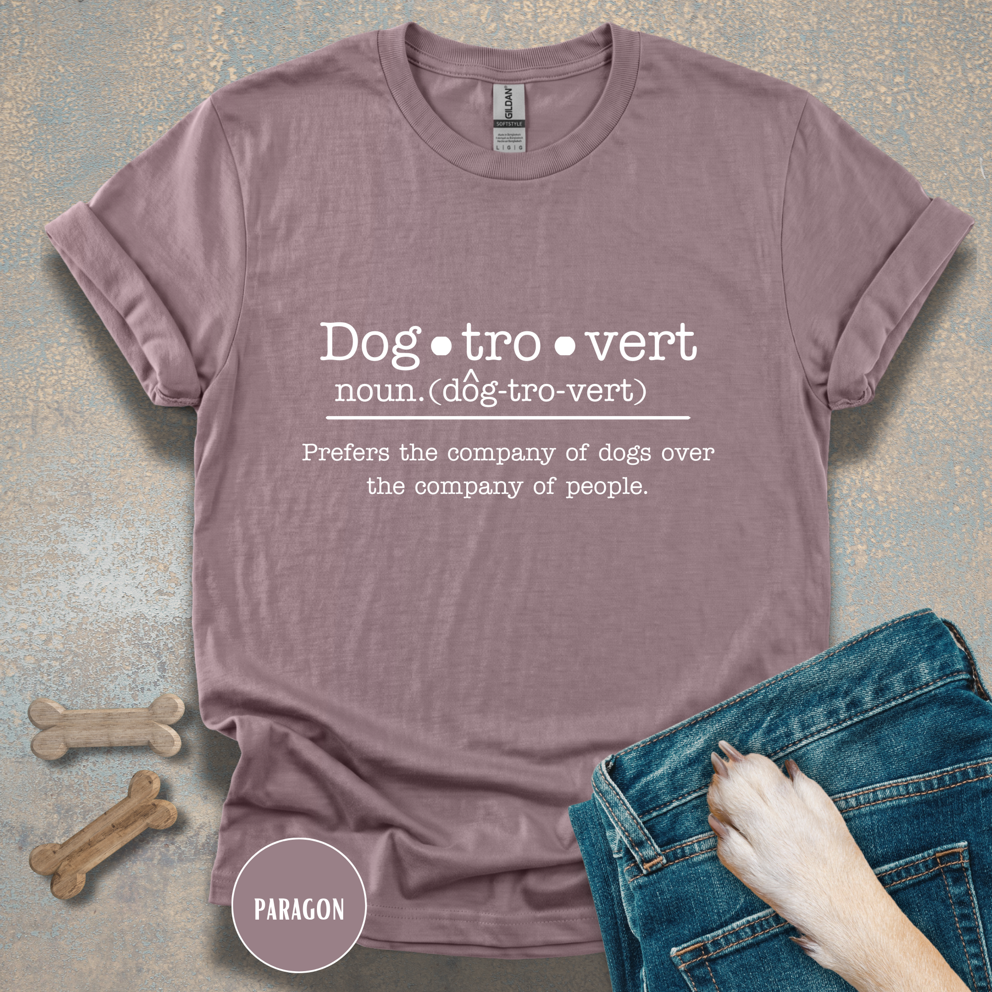 Funny Dogtrovert Definition T-shirt. Prefers the company of dogs over the company of people.