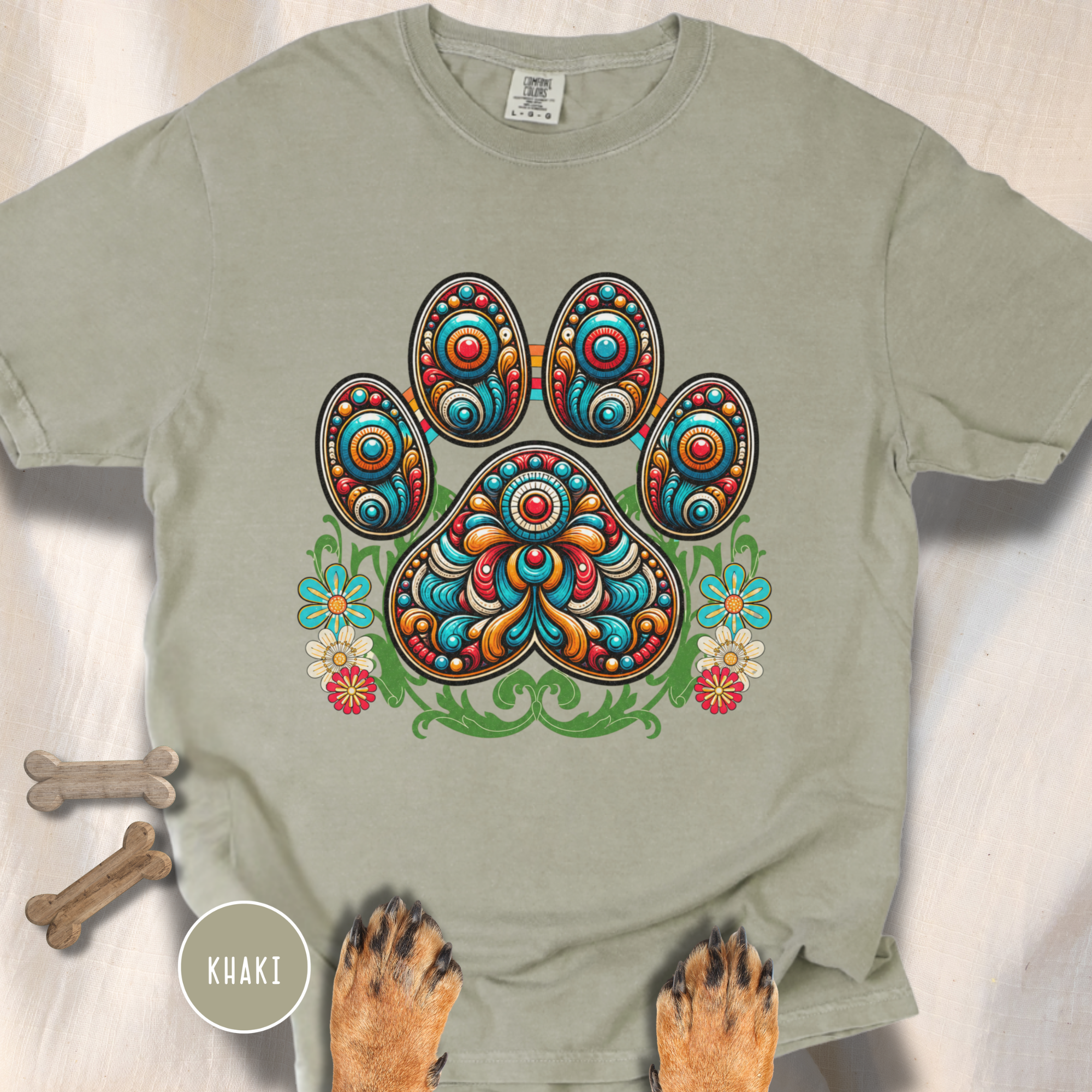 Groovy Mandela Paw Print T-shirt