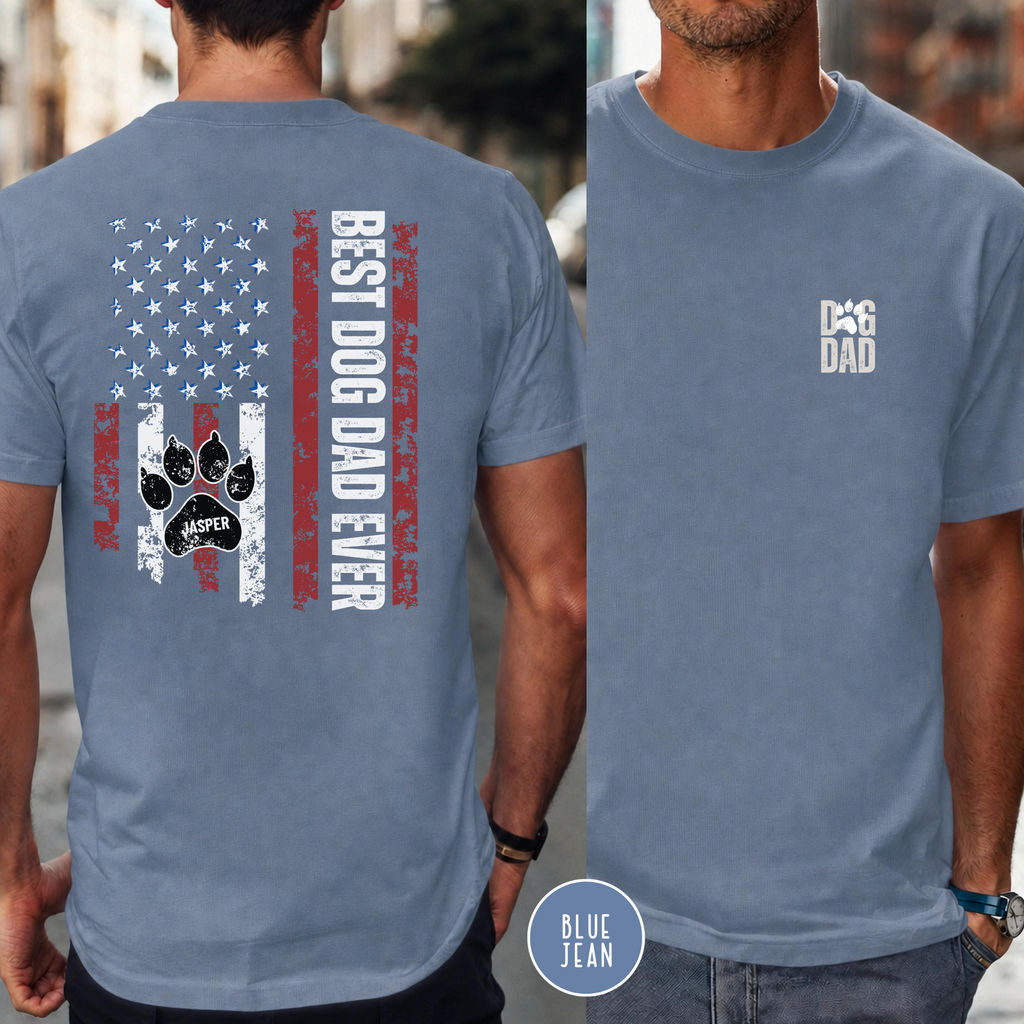 Personalized Best Dog Dad Ever Comfort Colors T-Shirt