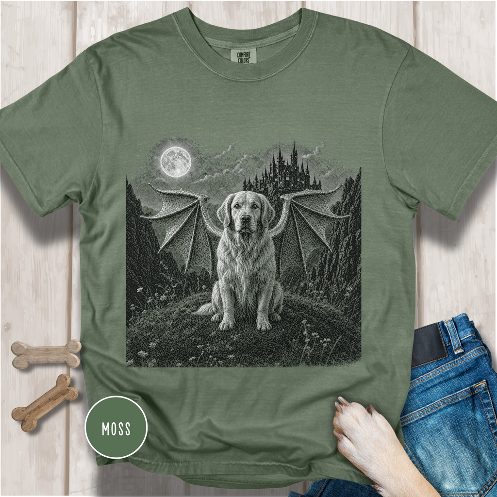Mythic Guardian Golden Retriever Dog T-Shirt