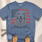 Golden Retriever American Made USA flag T-shirt