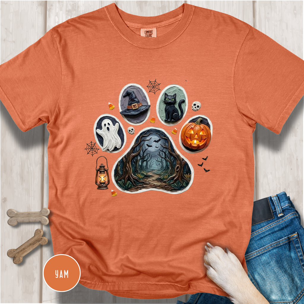 Spooky Season Dog Paw Comfort Colors T-Shirt