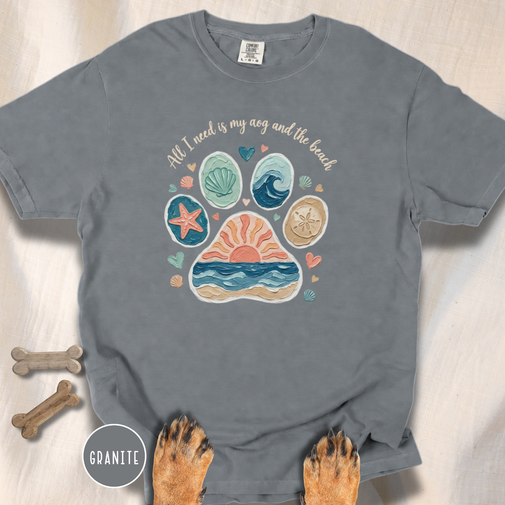 Coastal Dog Lover T-Shirt for Beach Loving Dog Moms